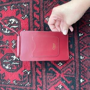 Chloe Crossbody Leather Eyewear/ Phone Wallet/ Card Holder Case Maroon Red